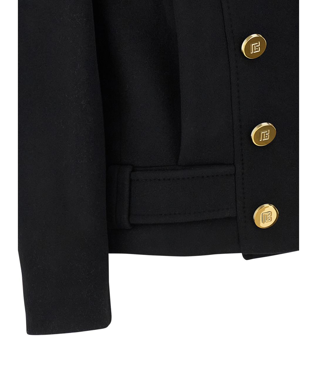 BALMAIN Черное шерстяное пальто, фото 4