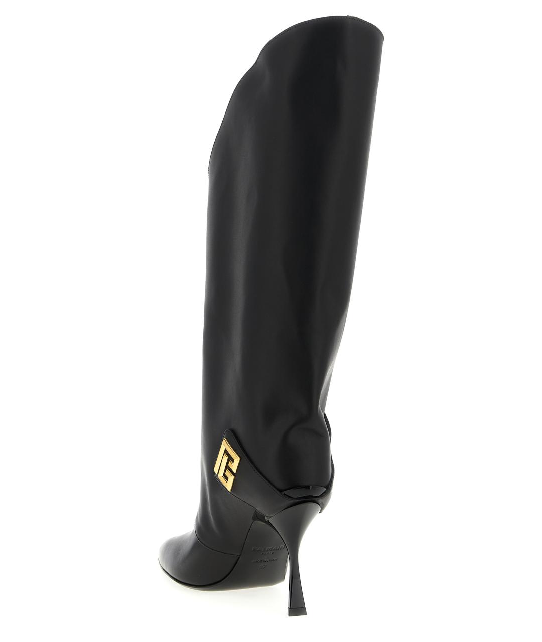 BALMAIN Черные кожаные сапоги, фото 3