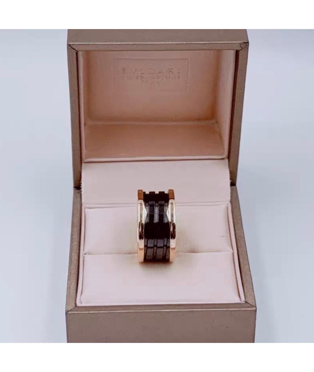 BVLGARI Черное кольцо из розового золота, фото 2