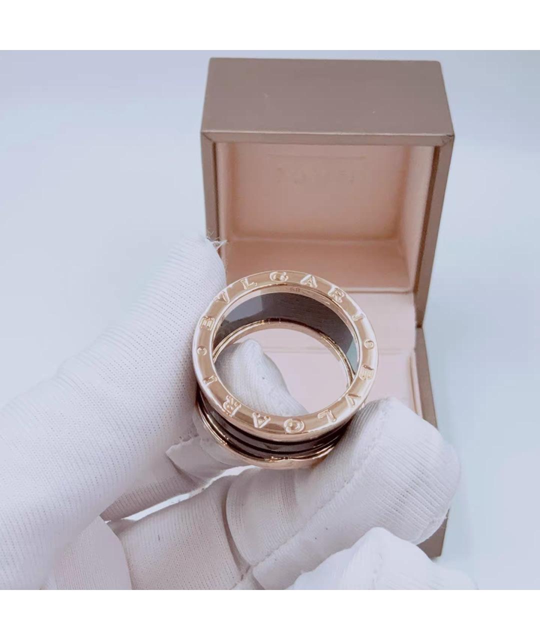 BVLGARI Черное кольцо из розового золота, фото 6