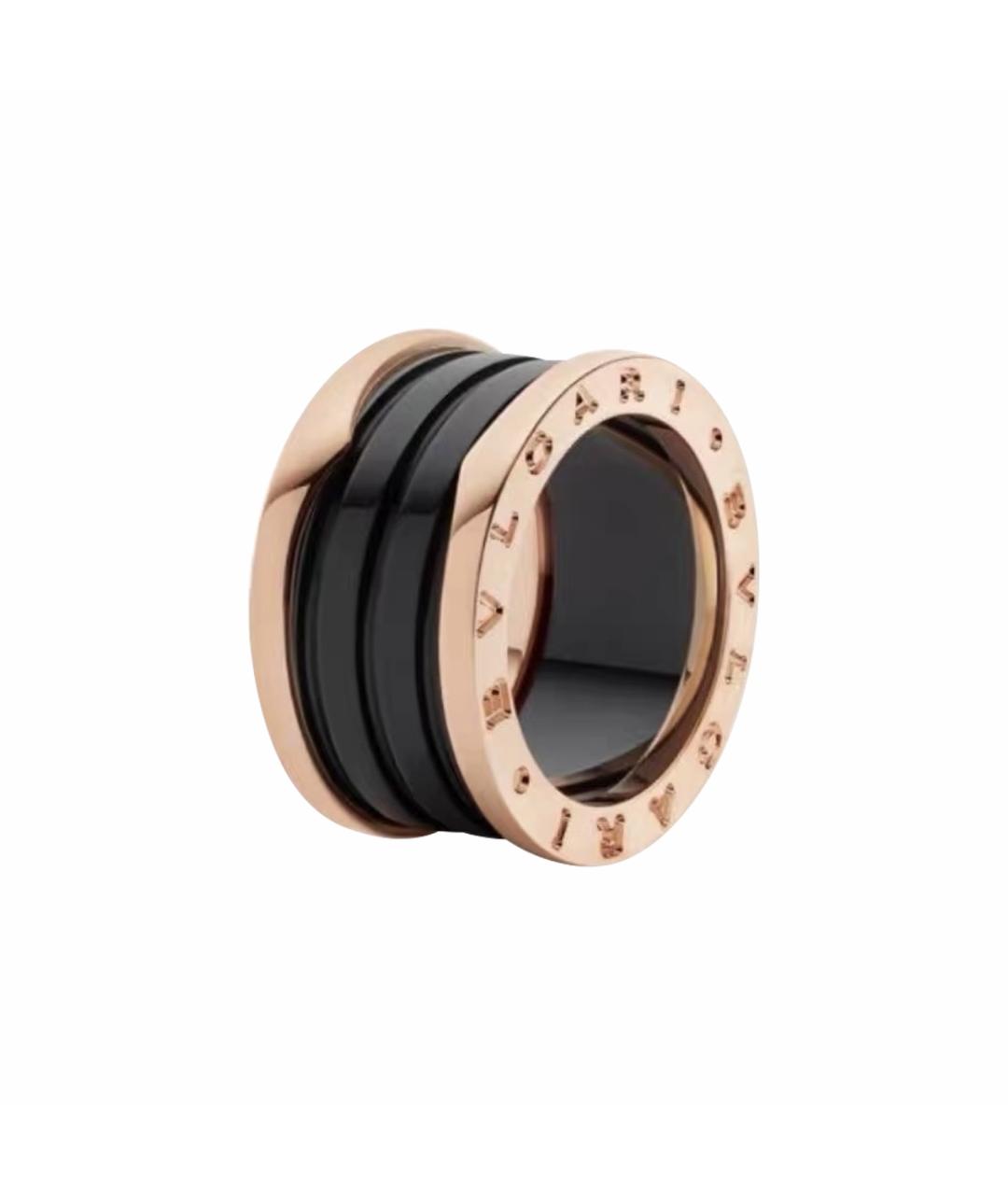 BVLGARI Черное кольцо из розового золота, фото 1