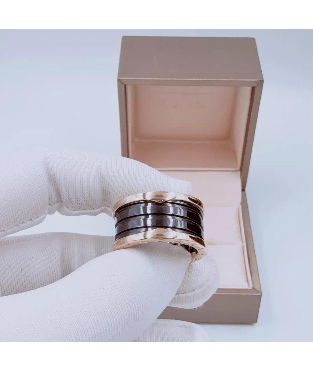 BVLGARI Черное кольцо из розового золота, фото 3