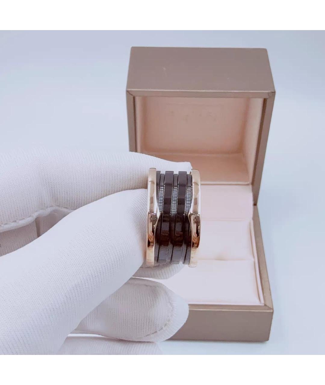 BVLGARI Черное кольцо из розового золота, фото 4
