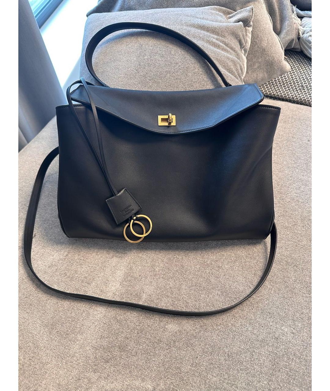 BALENCIAGA Черная кожаная сумка с короткими ручками, фото 9