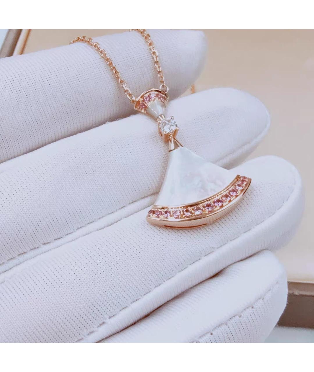 BVLGARI Белое колье из розового золота, фото 5