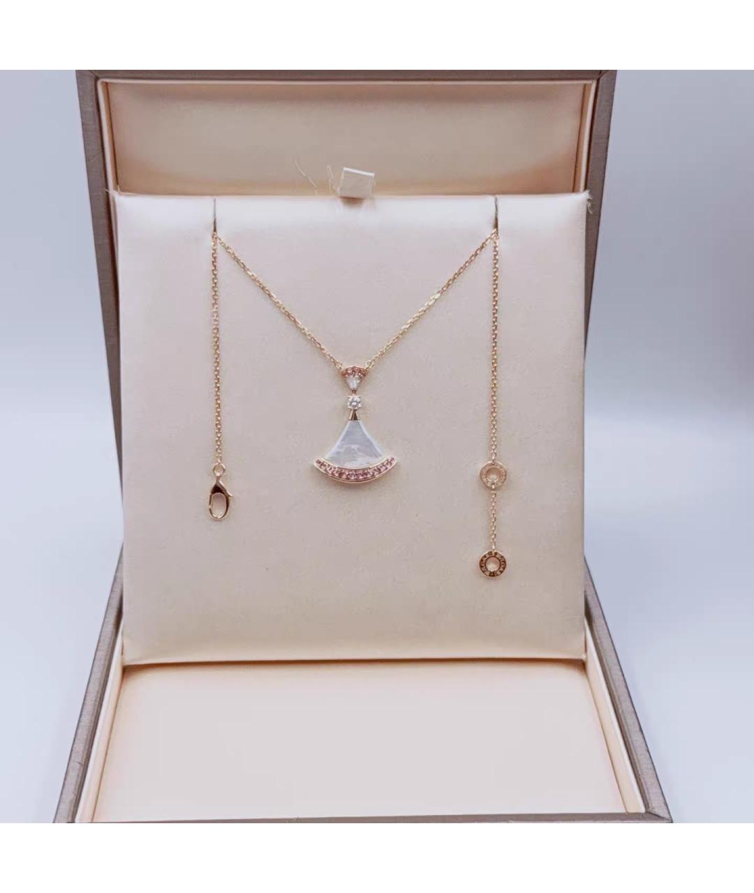 BVLGARI Белое колье из розового золота, фото 3