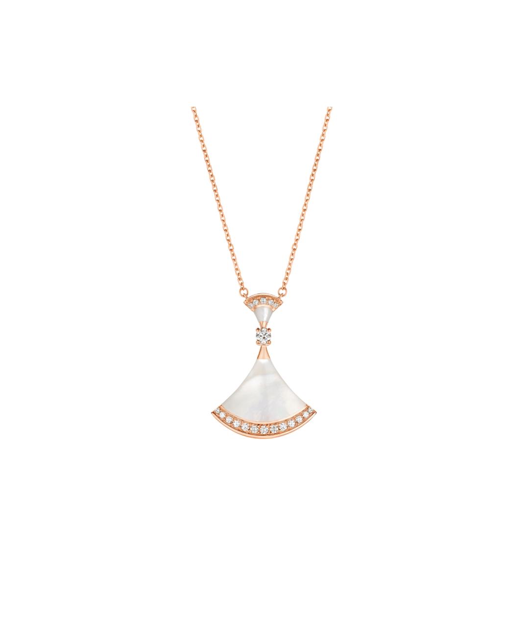 BVLGARI Белое колье из розового золота, фото 1