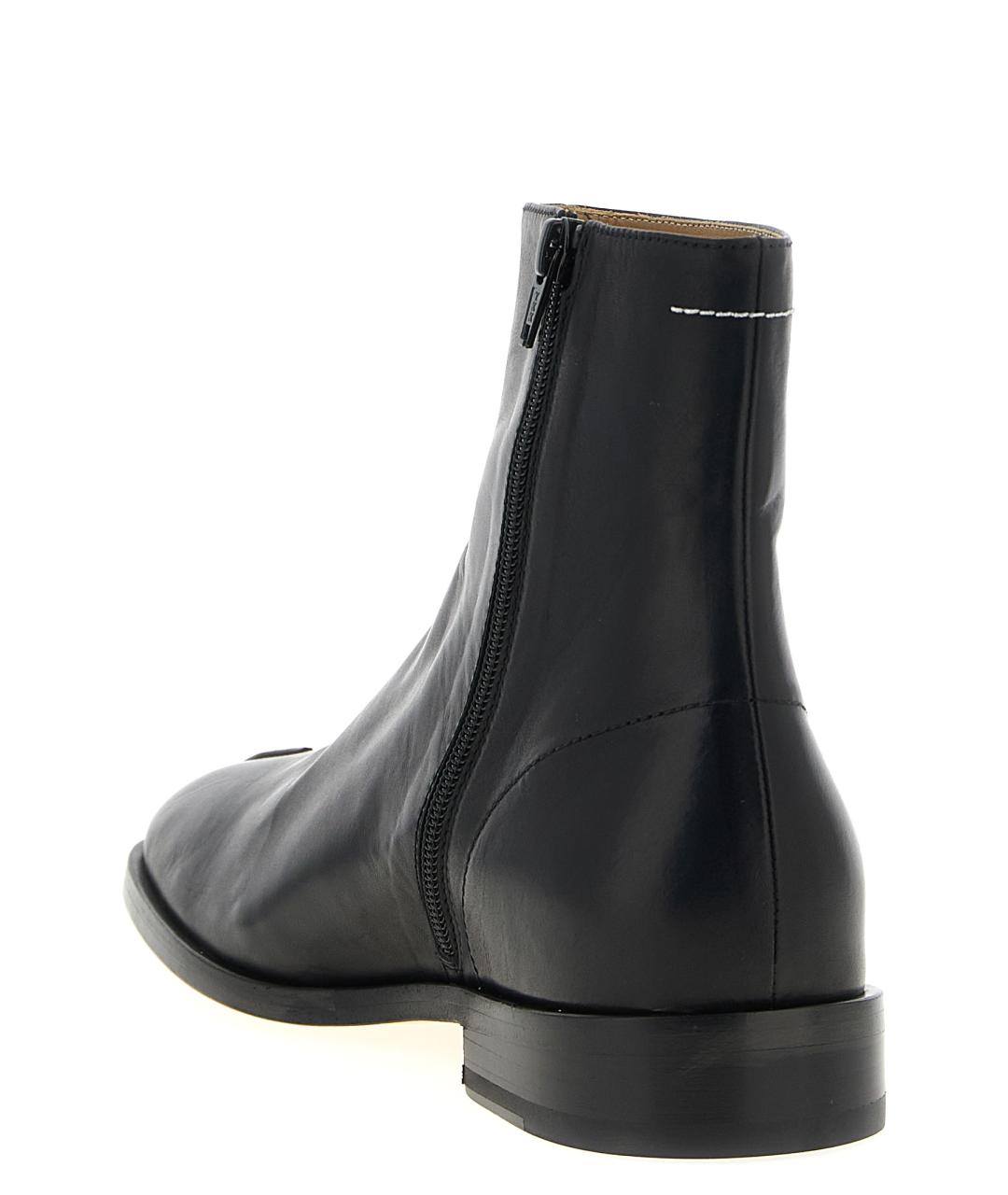 MM6 MAISON MARGIELA Черные кожаные высокие ботинки, фото 3