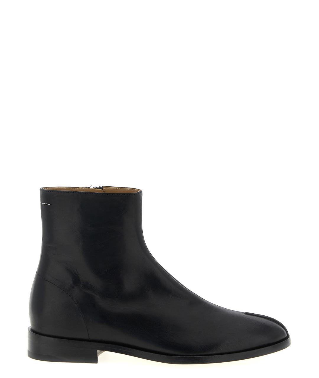MM6 MAISON MARGIELA Черные кожаные высокие ботинки, фото 1
