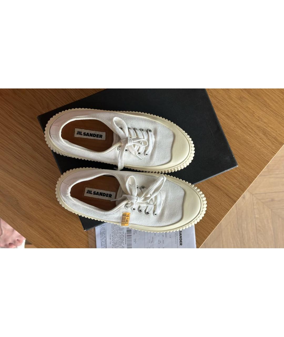 JIL SANDER Белые текстильные кеды, фото 3