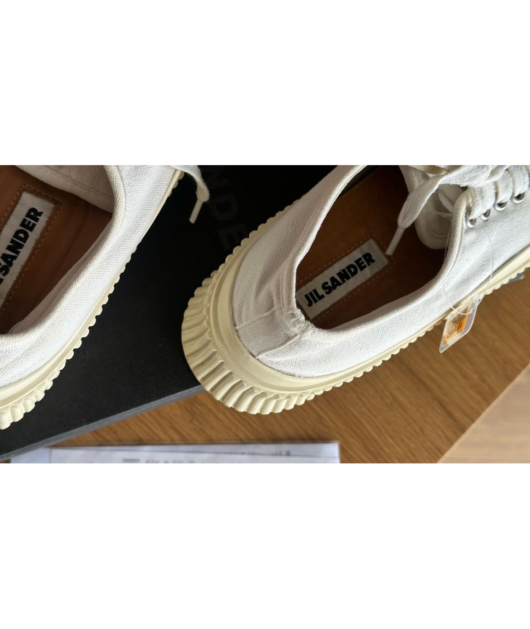 JIL SANDER Белые текстильные кеды, фото 4