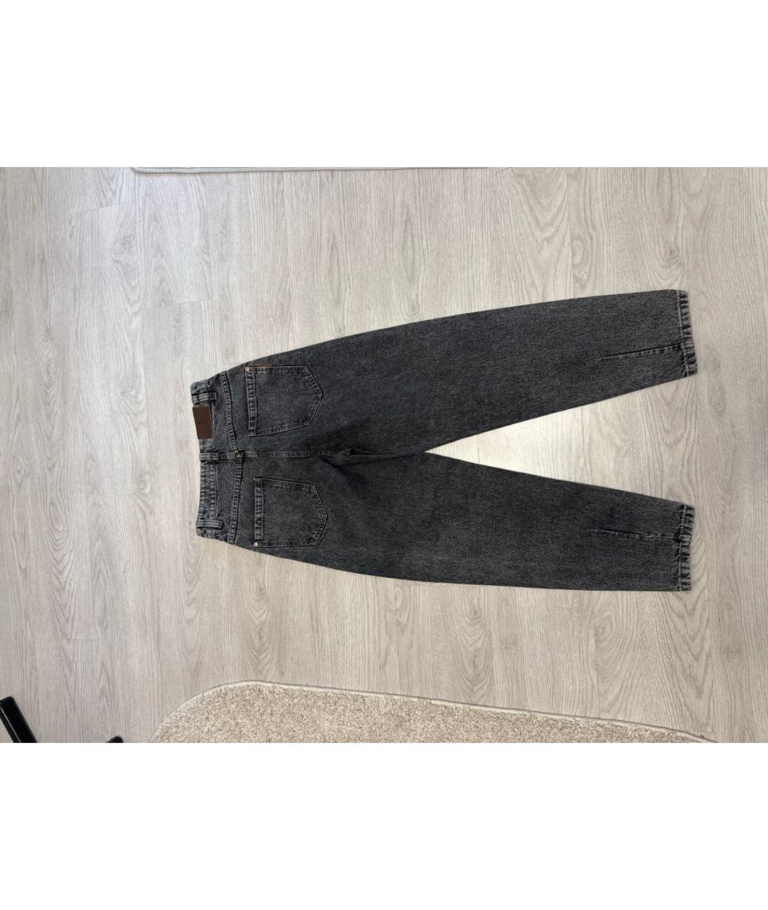 BRUNELLO CUCINELLI Черные хлопковые прямые джинсы, фото 2