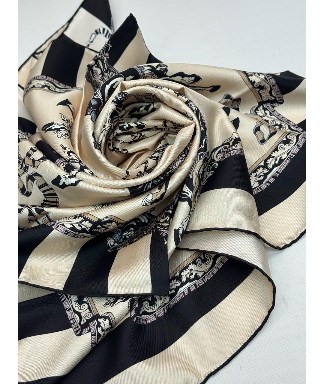GUCCI Бежевый шелковый платок, фото 2