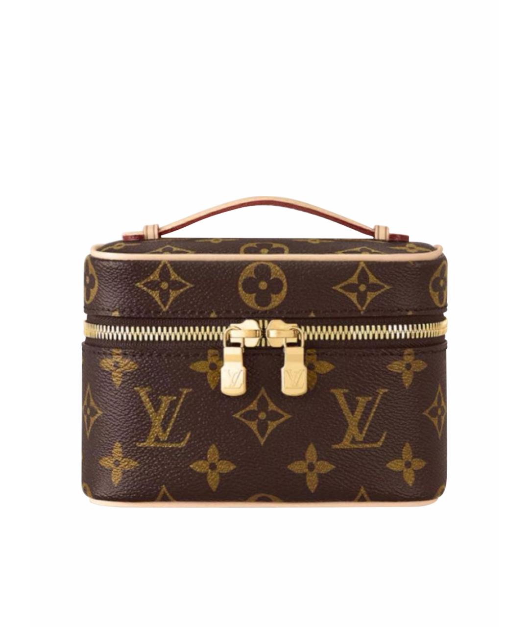 LOUIS VUITTON Коричневая кожаная сумка с короткими ручками, фото 1
