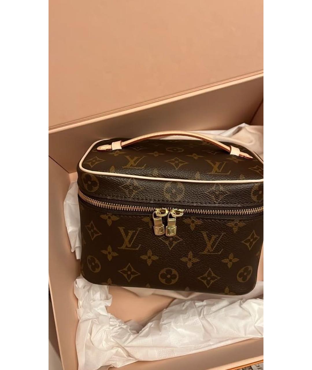 LOUIS VUITTON Коричневая кожаная сумка с короткими ручками, фото 6