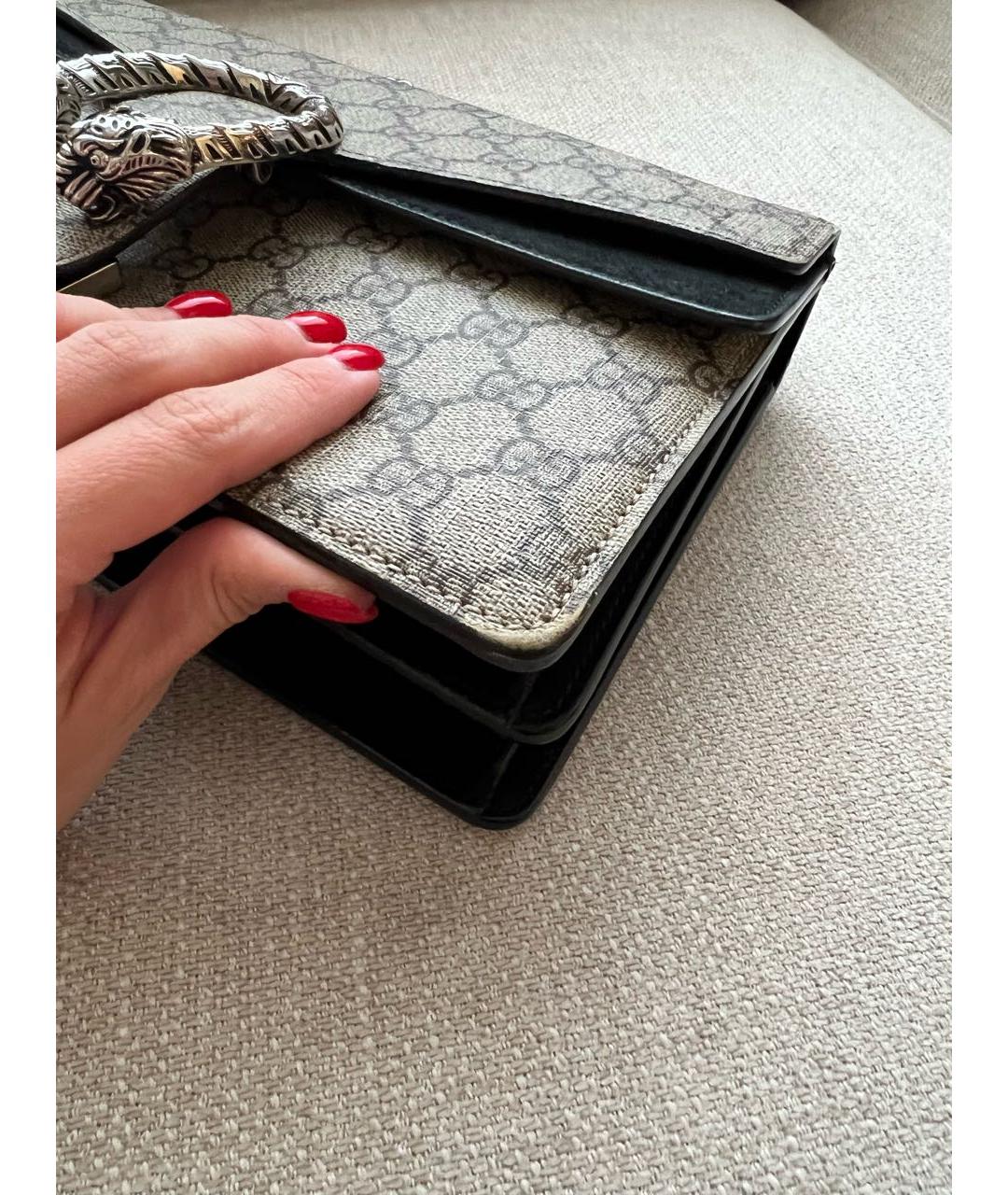 GUCCI Бежевая кожаная сумка через плечо, фото 4