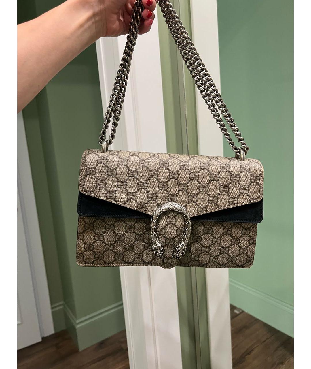 GUCCI Бежевая кожаная сумка через плечо, фото 8