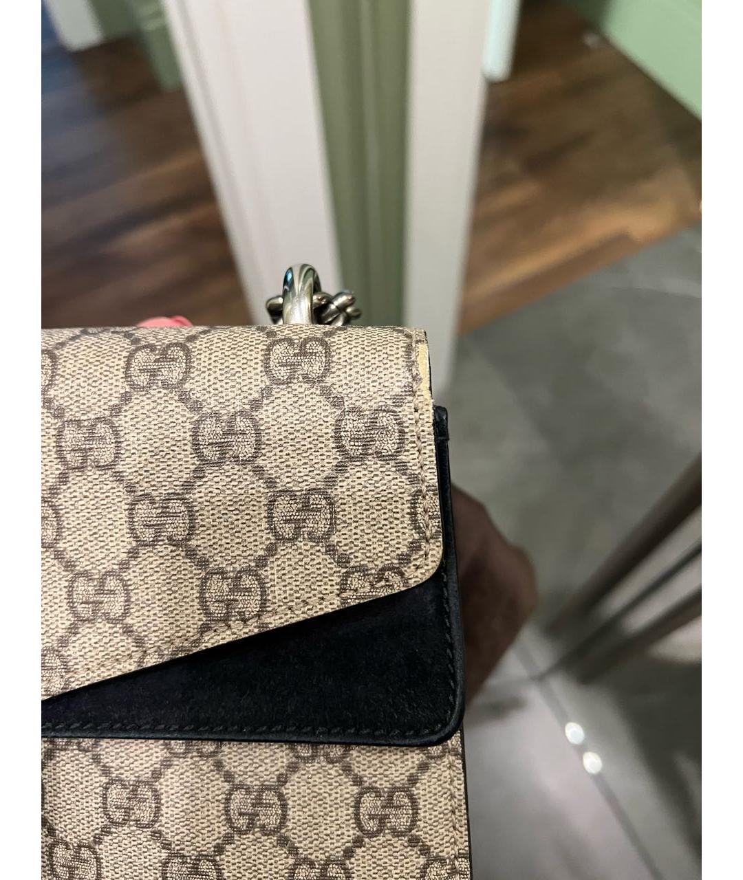 GUCCI Бежевая кожаная сумка через плечо, фото 7