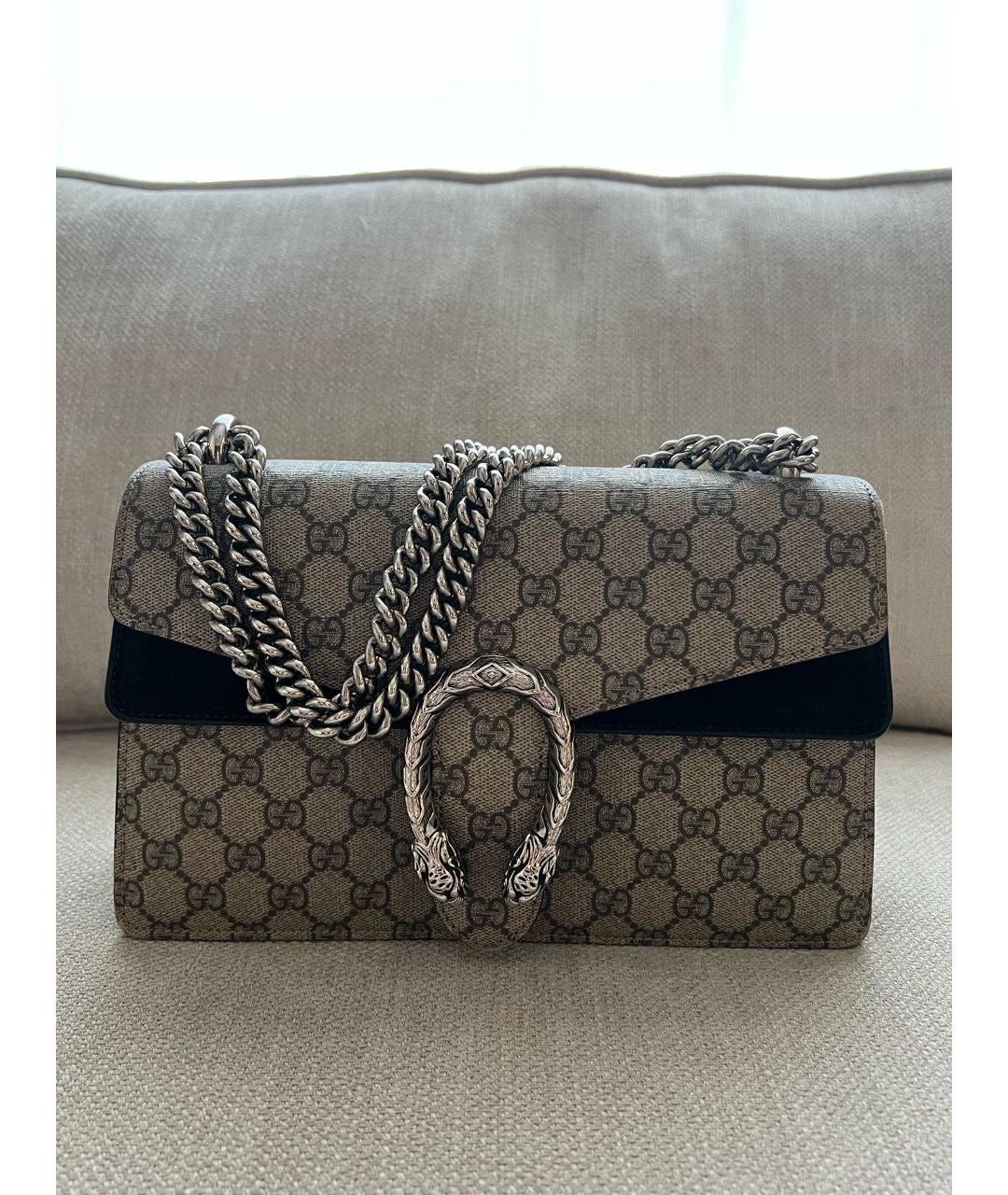 GUCCI Бежевая кожаная сумка через плечо, фото 2