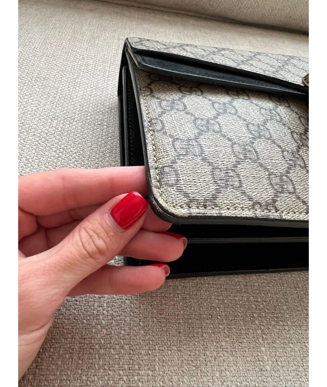 GUCCI Бежевая кожаная сумка через плечо, фото 3