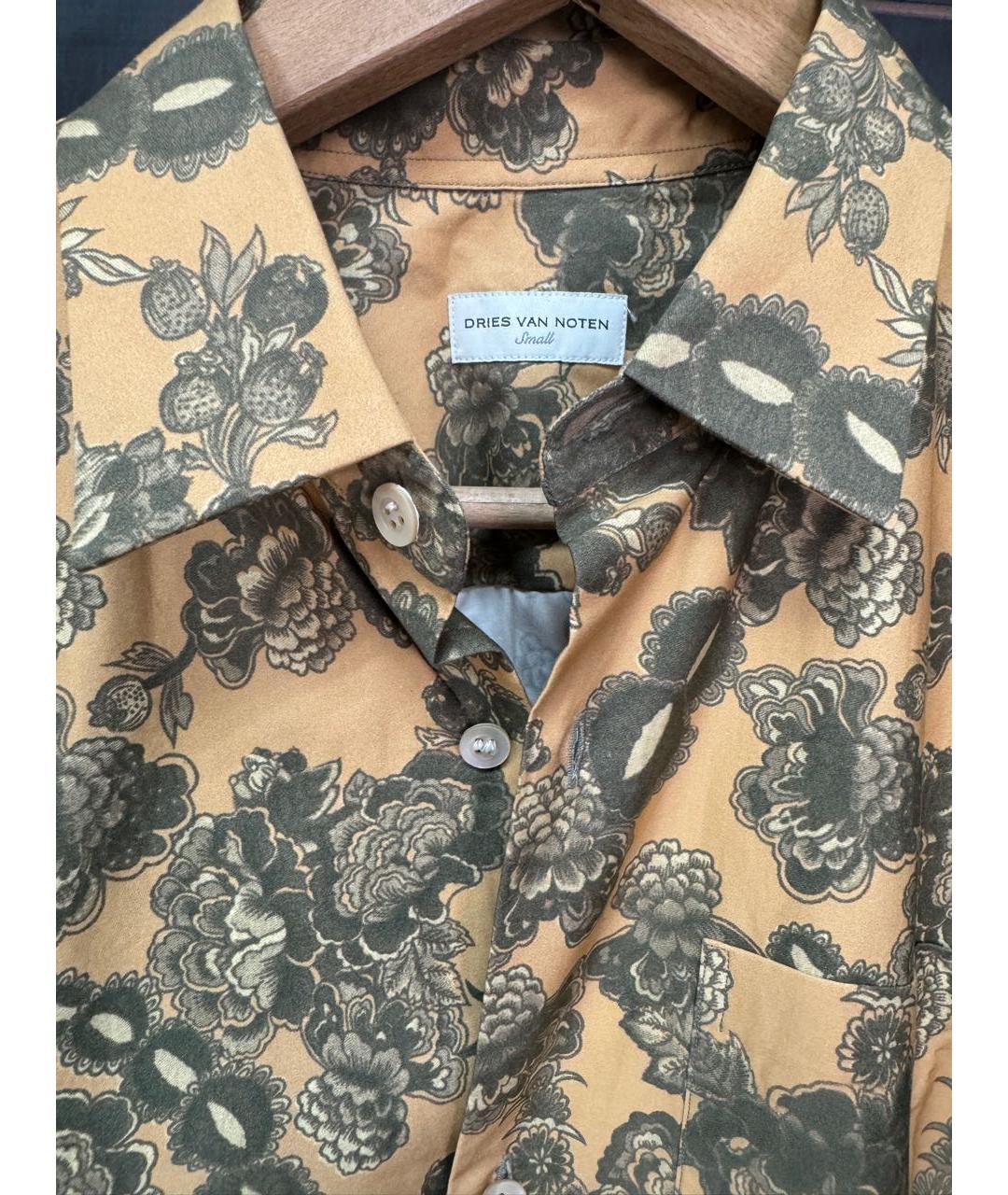 DRIES VAN NOTEN Коричневая хлопковая кэжуал рубашка, фото 6