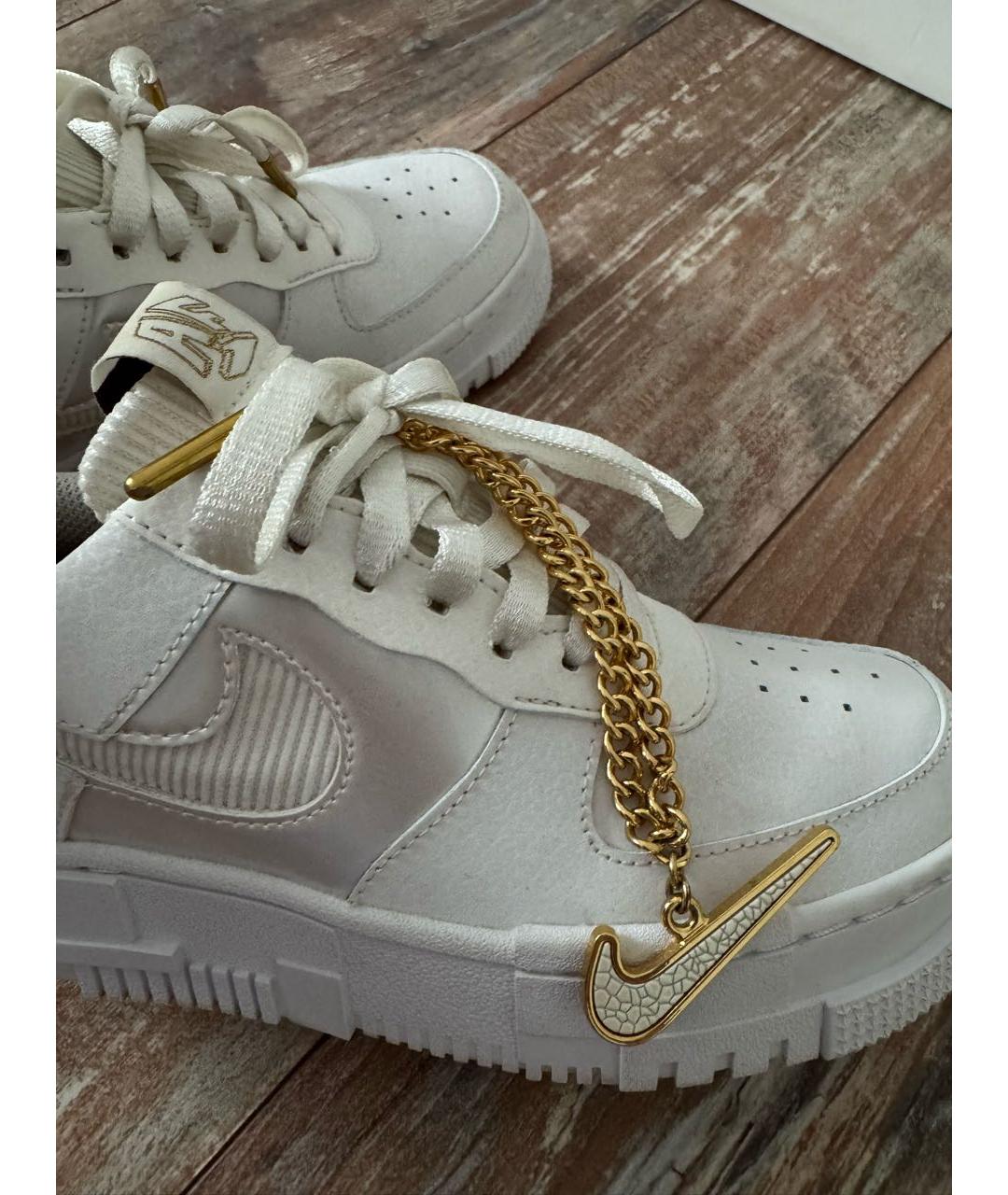 NIKE Белые кожаные кроссовки, фото 6