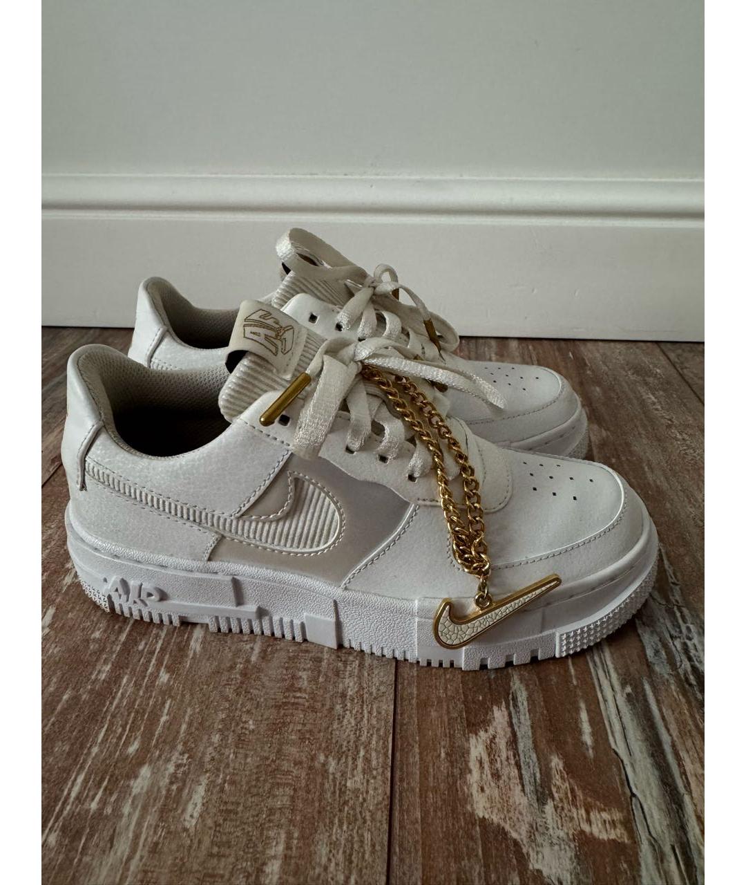 NIKE Белые кожаные кроссовки, фото 2