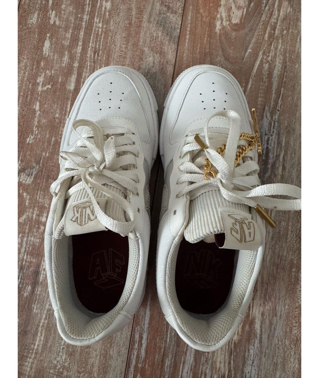 NIKE Белые кожаные кроссовки, фото 4