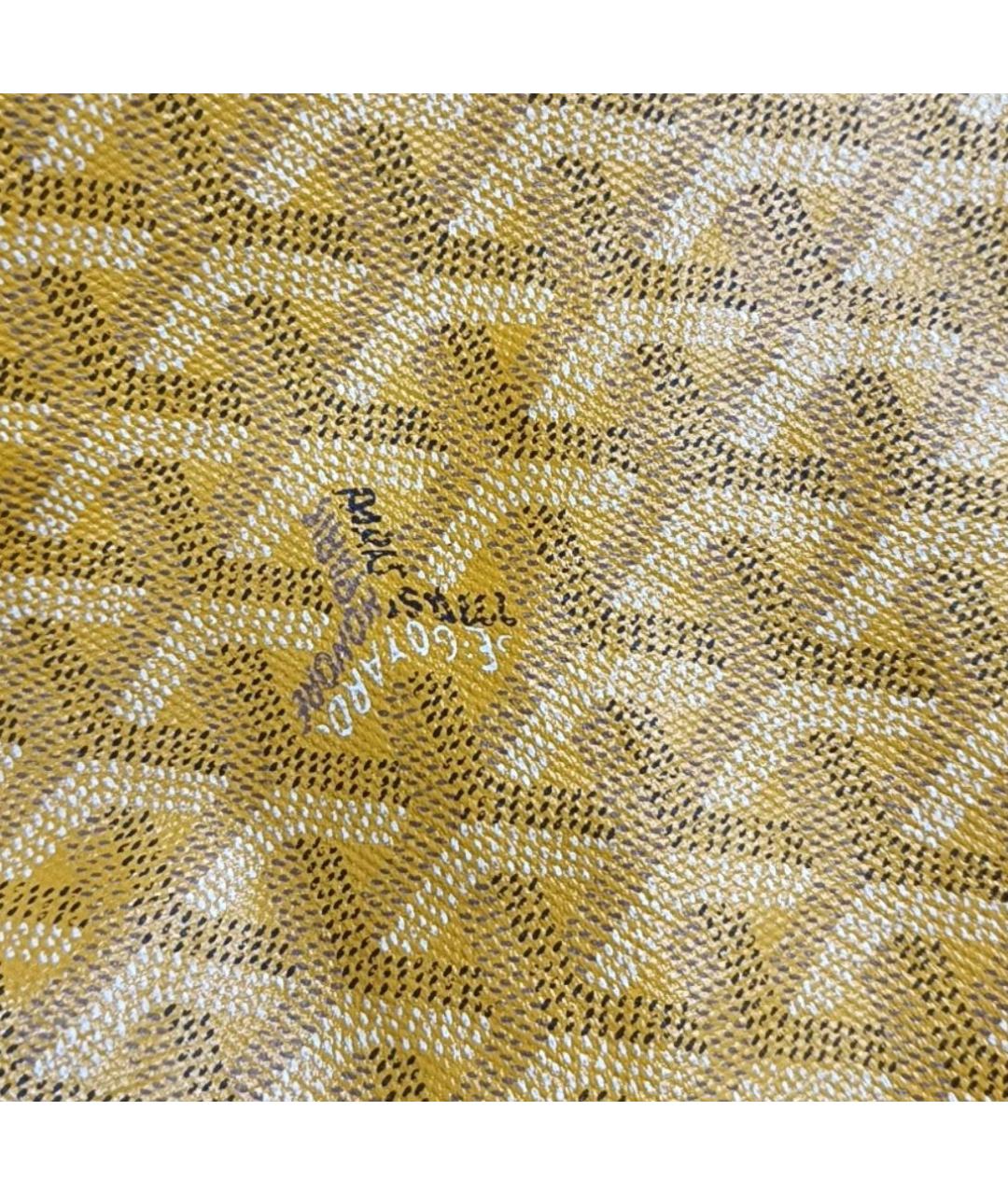 GOYARD Желтая кожаная сумка тоут, фото 6