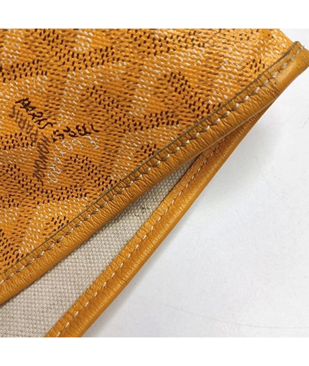GOYARD Желтая кожаная сумка тоут, фото 8