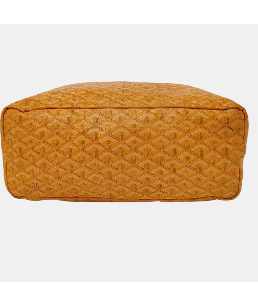 GOYARD Желтая кожаная сумка тоут, фото 4