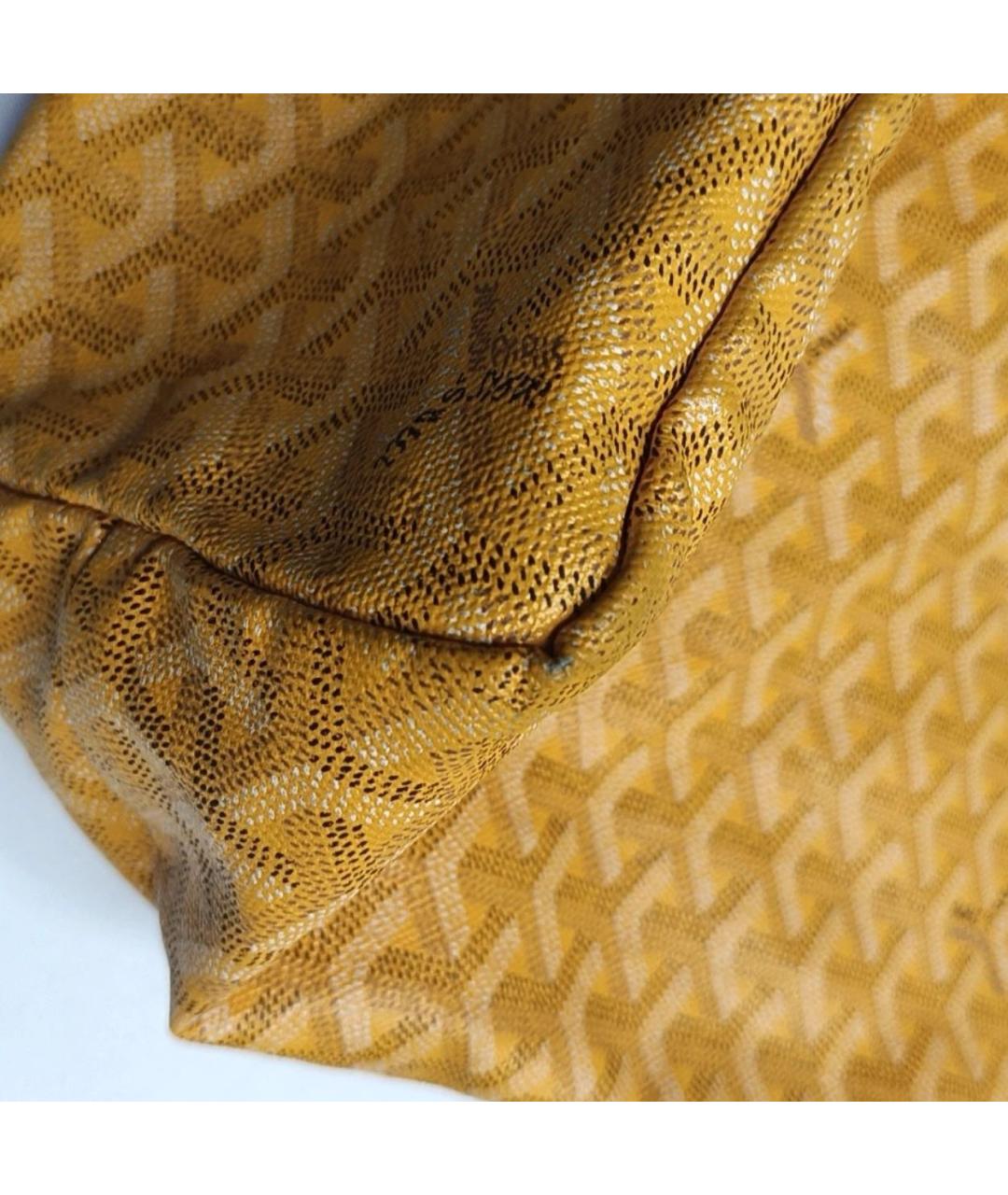 GOYARD Желтая кожаная сумка тоут, фото 7