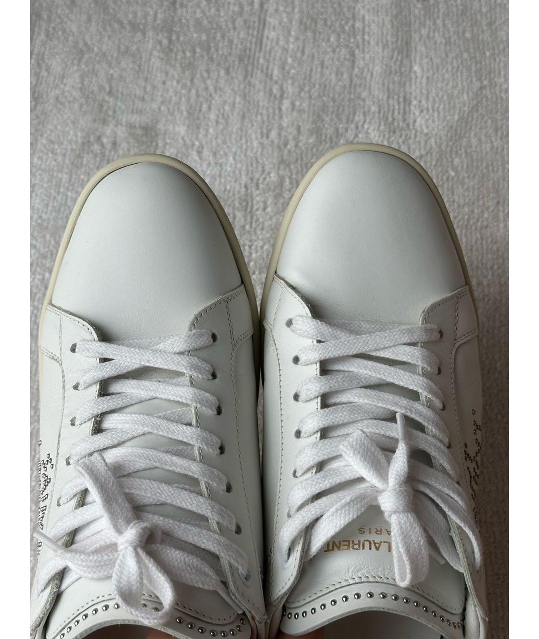 SAINT LAURENT Белые кожаные кеды, фото 3