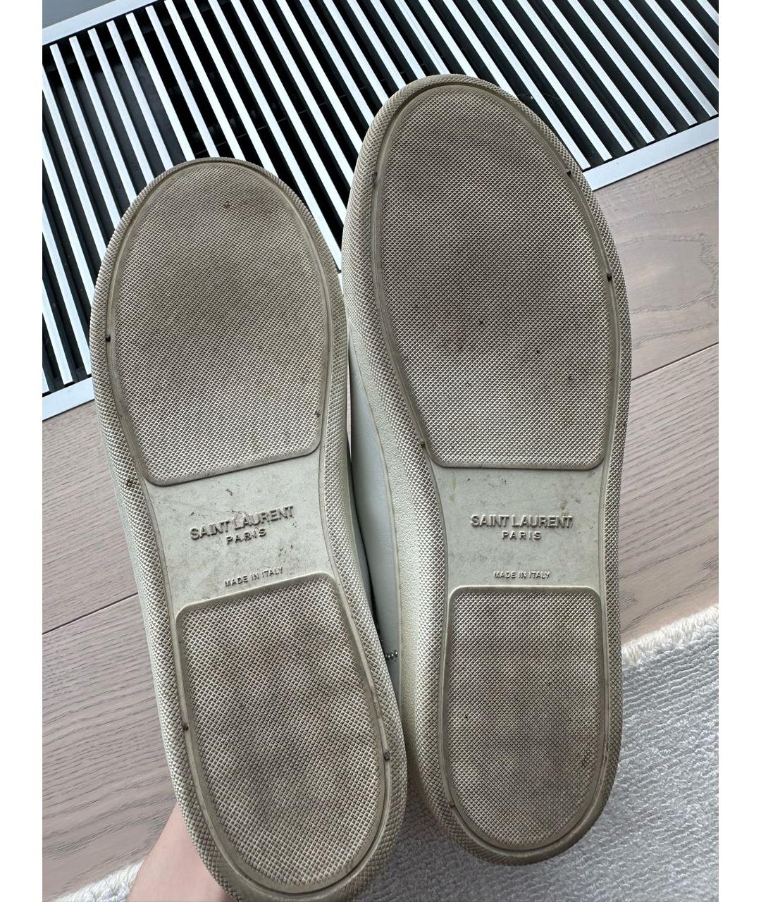 SAINT LAURENT Белые кожаные кеды, фото 4