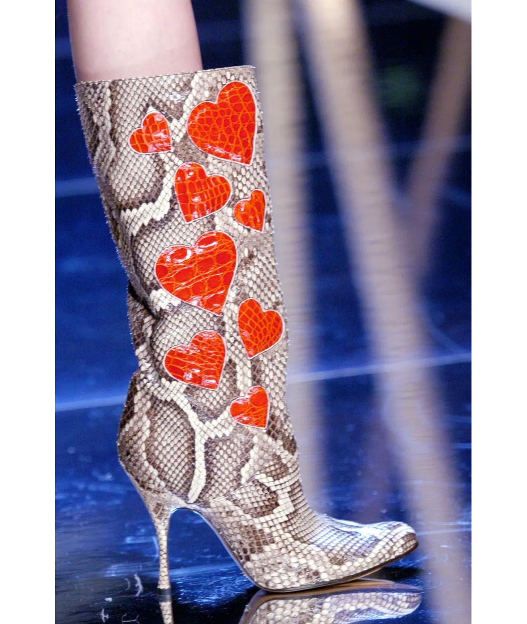 DOLCE&GABBANA Бежевые сапоги из экзотической кожи, фото 6