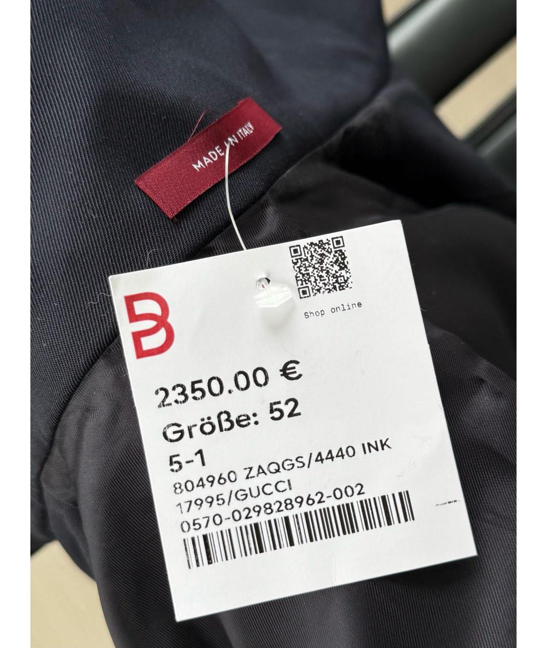 GUCCI Темно-синяя полиэстеровая куртка, фото 3