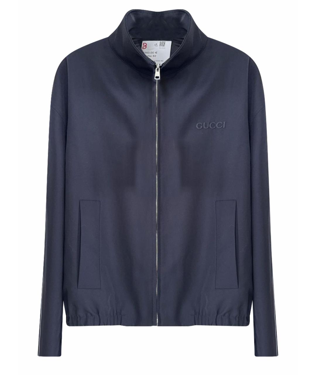 GUCCI Темно-синяя полиэстеровая куртка, фото 1