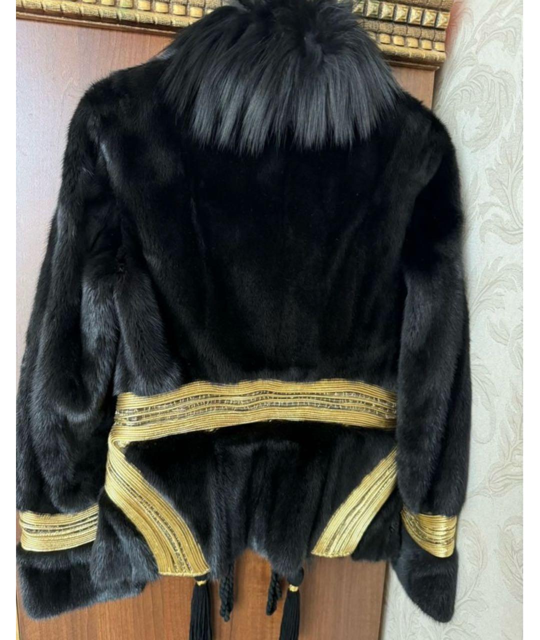 ROBERTO CAVALLI Черная меховая шуба, фото 2