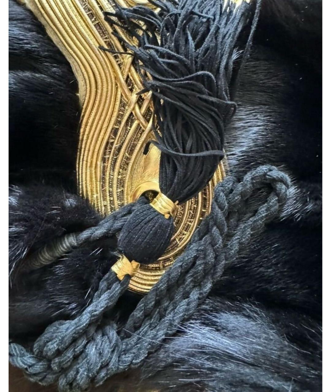 ROBERTO CAVALLI Черная меховая шуба, фото 4