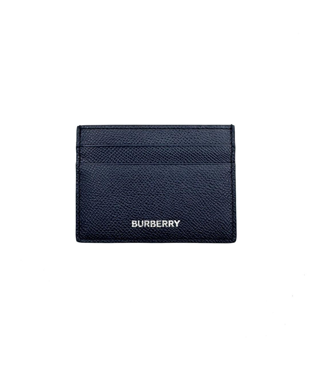 BURBERRY Темно-синий кожаный кардхолдер, фото 1