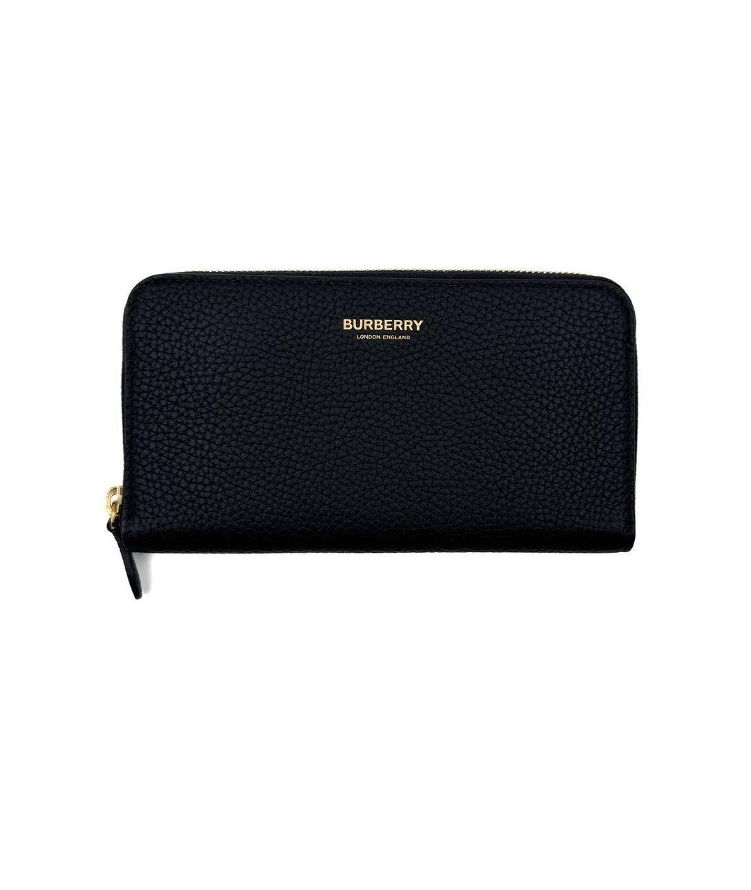 BURBERRY Черный кожаный кошелек, фото 1