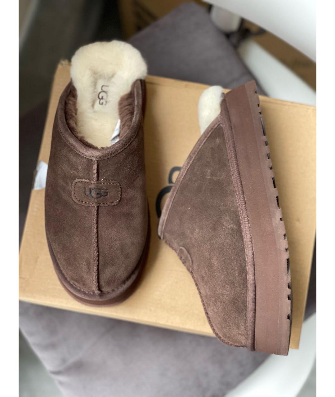 UGG AUSTRALIA Коричневые замшевые сабо, фото 5