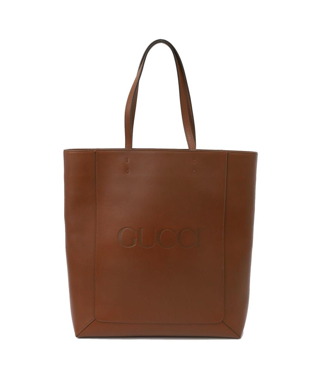 GUCCI Коричневая кожаная сумка тоут, фото 1