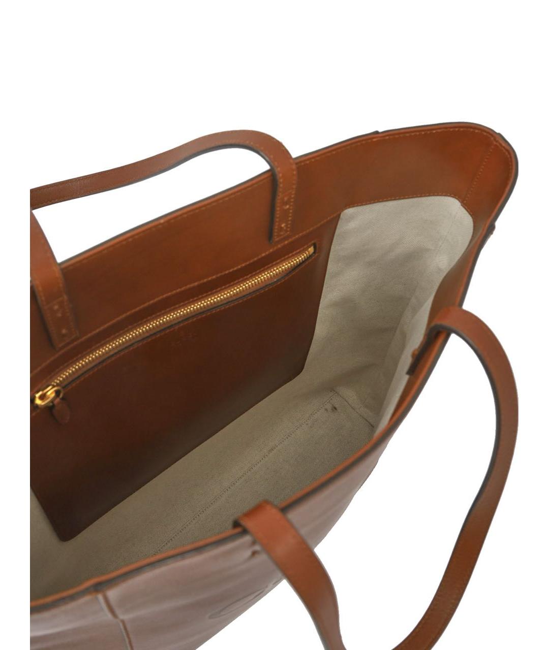 GUCCI Коричневая кожаная сумка тоут, фото 7