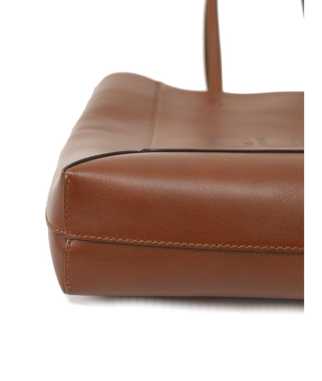 GUCCI Коричневая кожаная сумка тоут, фото 5