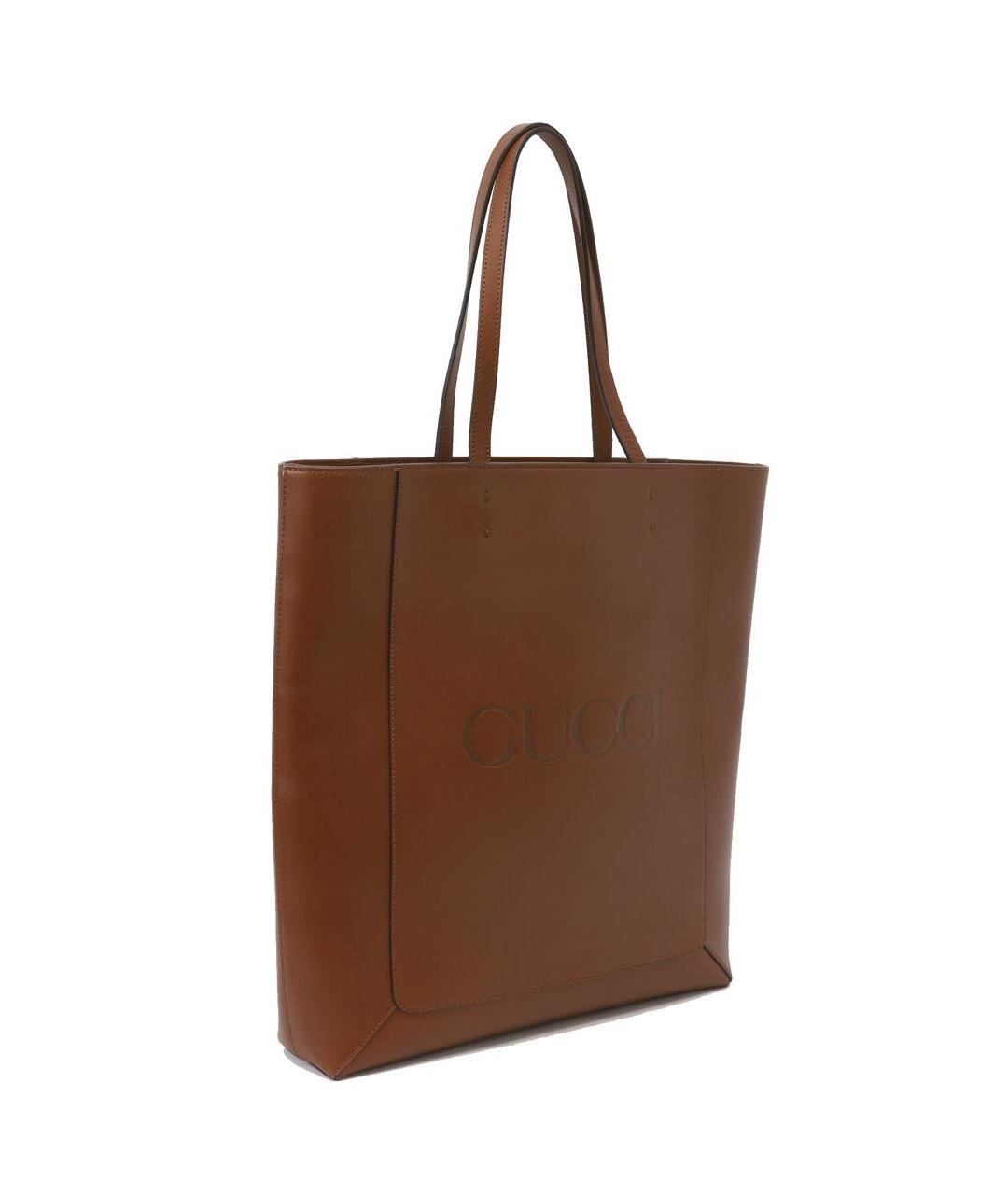 GUCCI Коричневая кожаная сумка тоут, фото 2