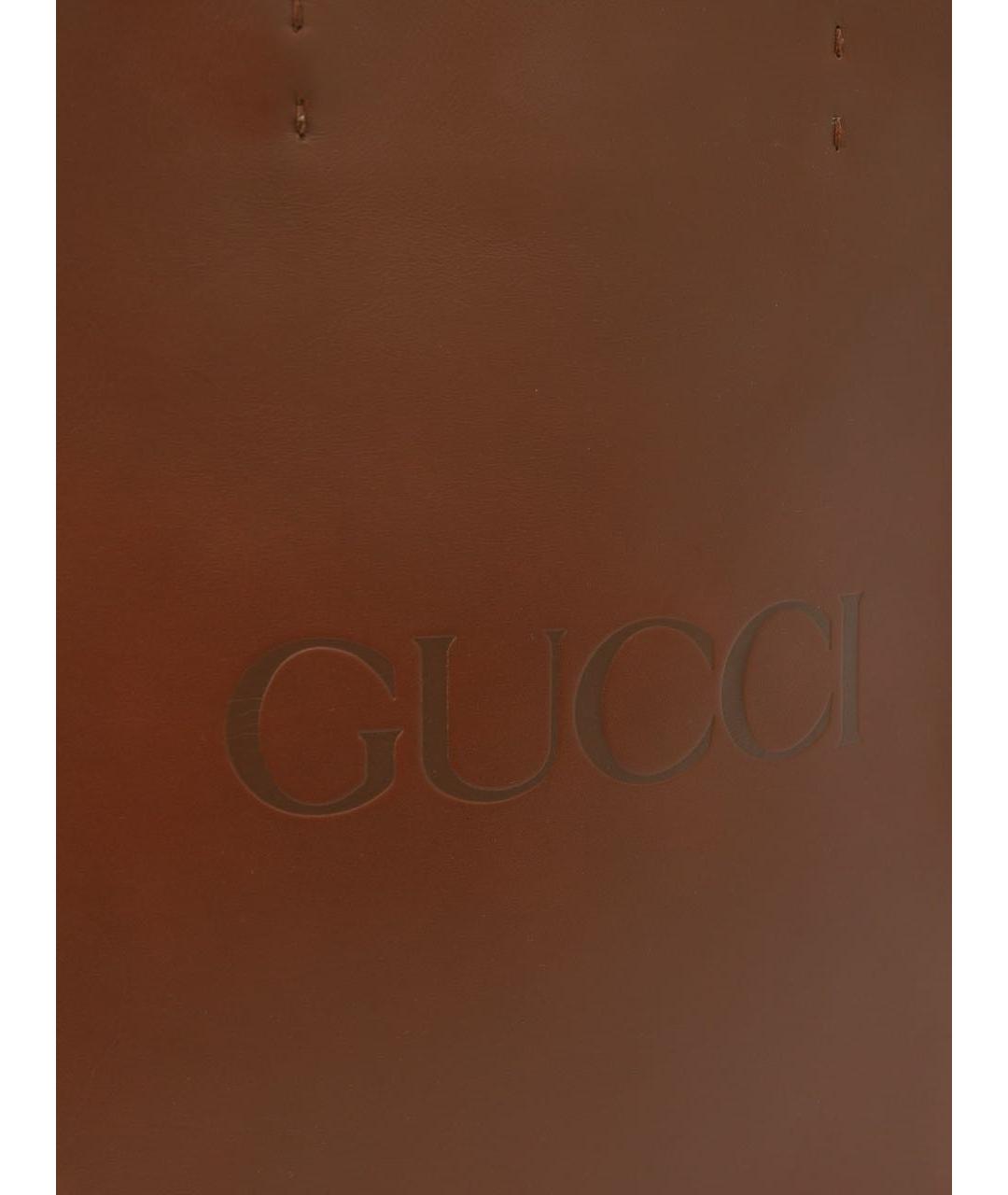 GUCCI Коричневая кожаная сумка тоут, фото 4