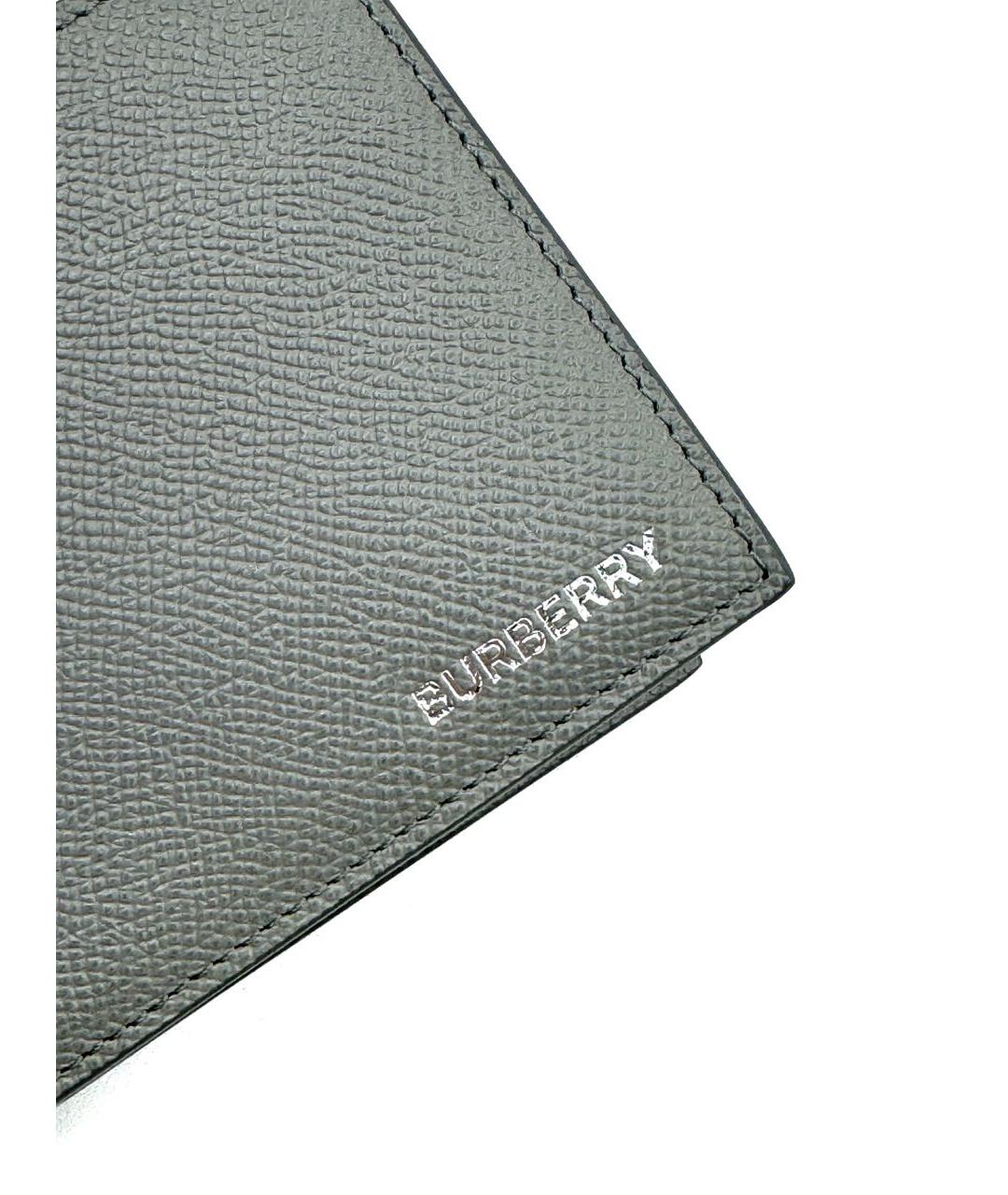 BURBERRY Серый кожаный кошелек, фото 3