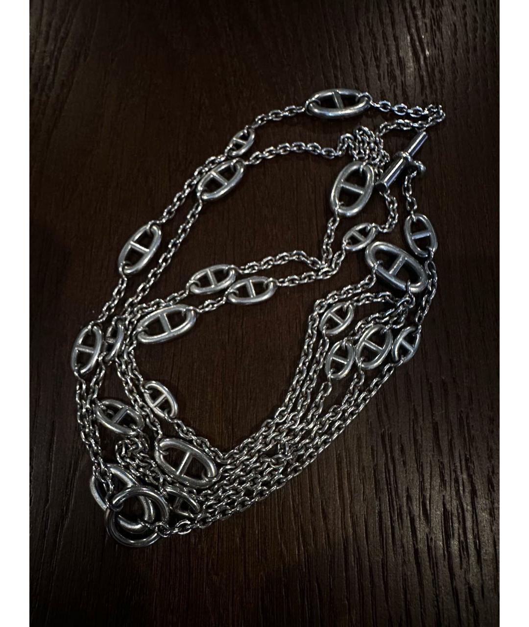 HERMES Серебряное серебряное колье, фото 2