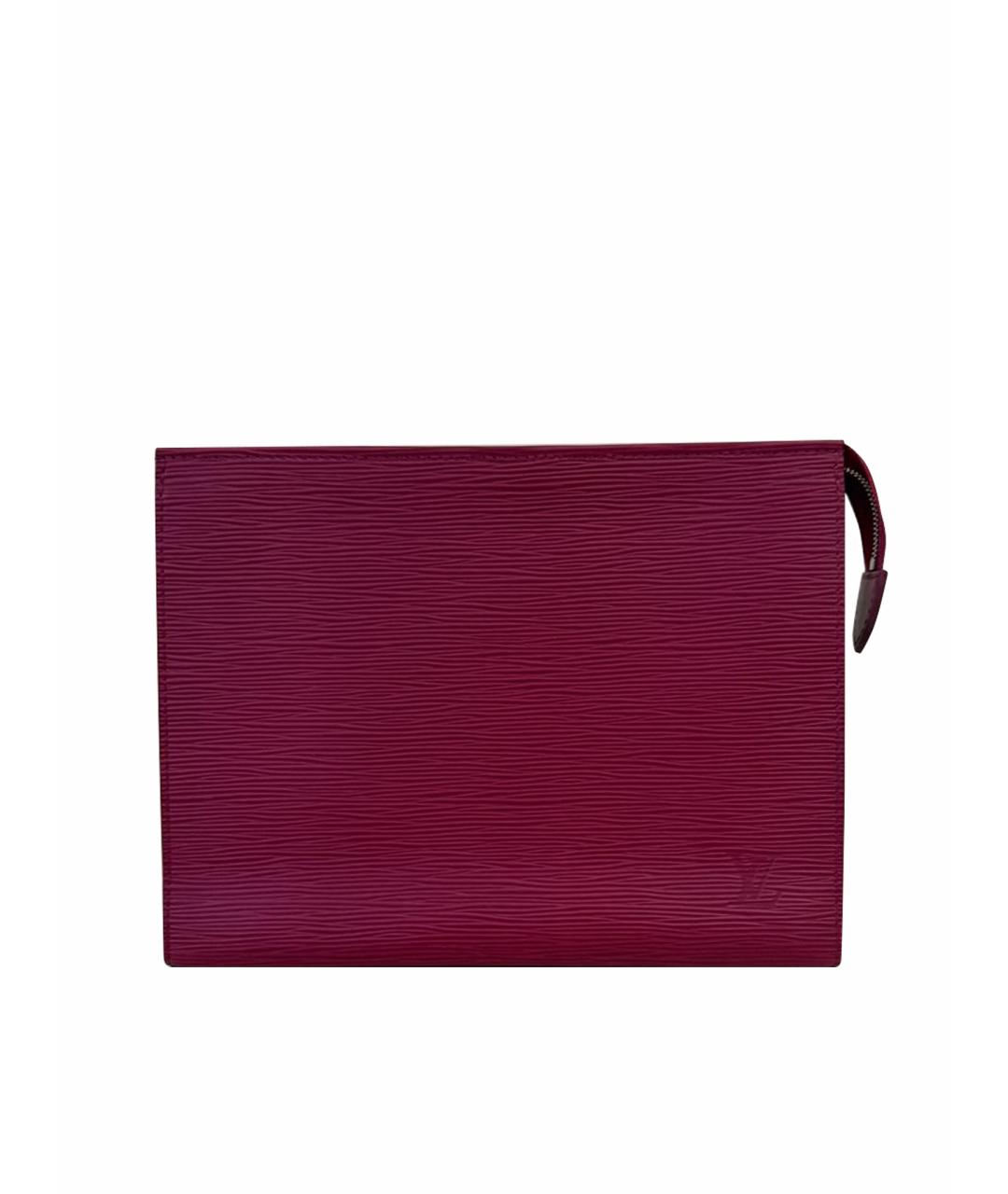 LOUIS VUITTON Бордовая кожаная косметичка, фото 1